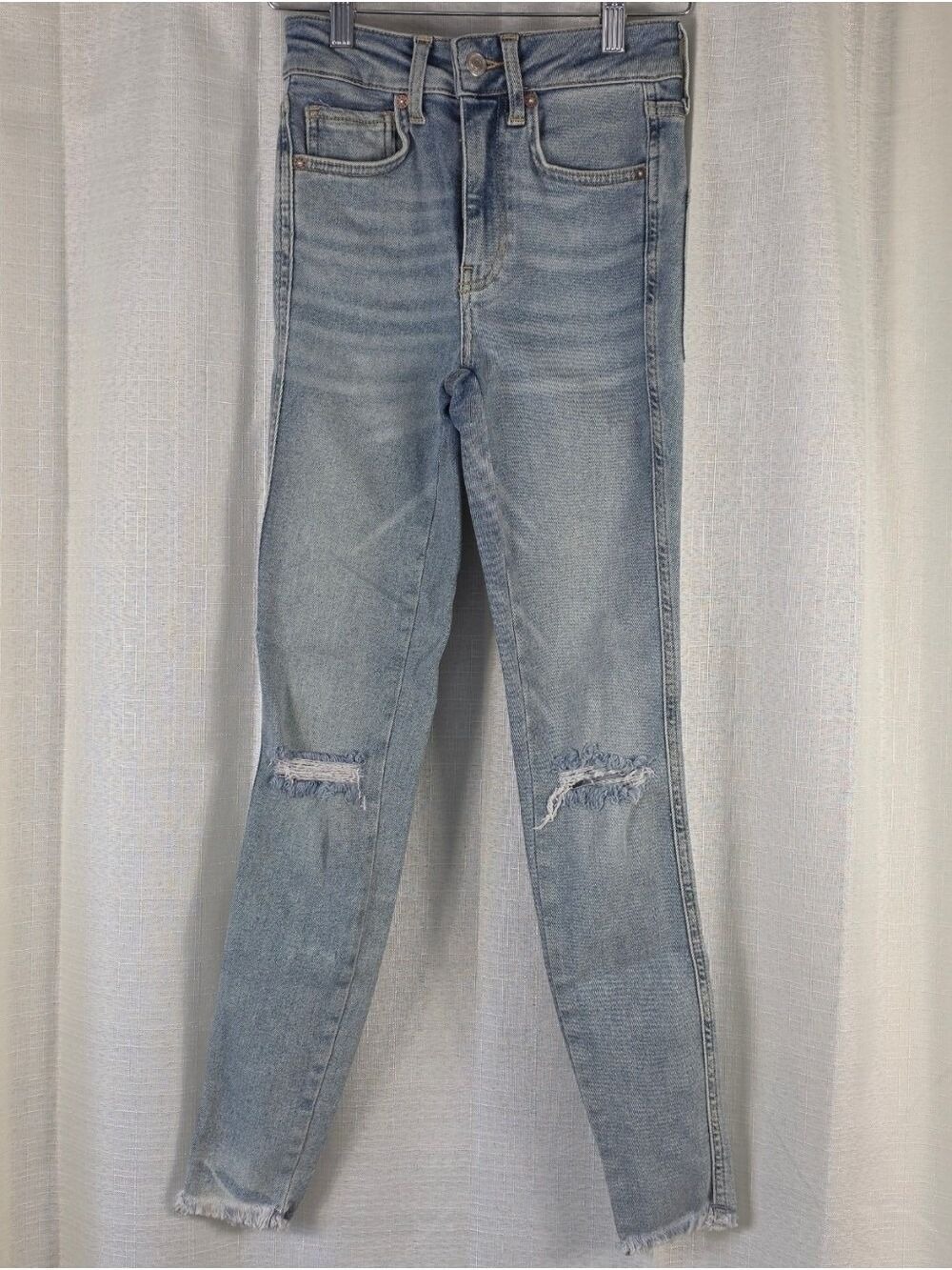 Free People We The Free Raw High Rise Jegging Jeans 24 Distressed NWT